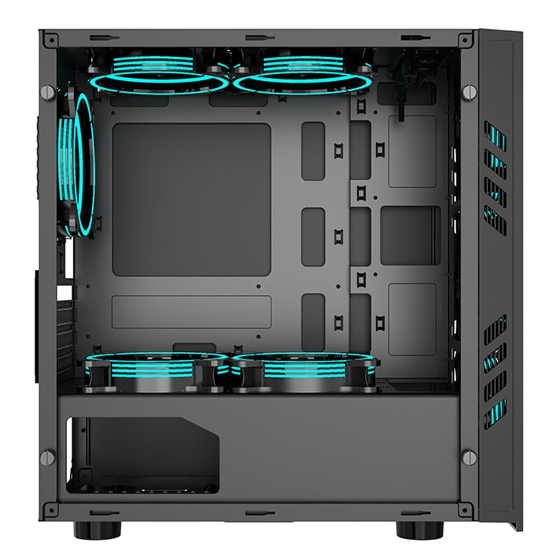 Black technology MINI desktop case computer tempered glass main box home water-cooled full-side small case Black technology MINI desktop case computer tempered glass main box home water-cooled full-side small case